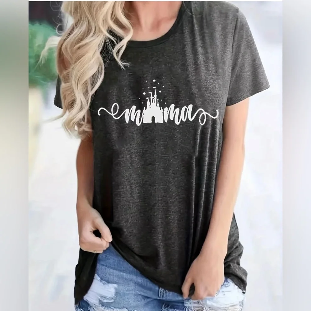 Brand New Disney Mama Dark Gray Shirt size S - Picture 1 of 3
